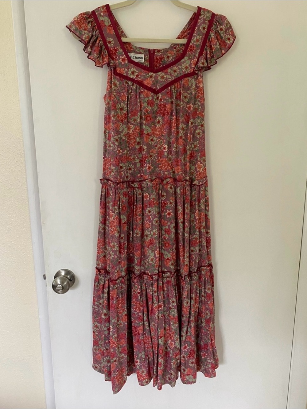 Vintage American tiered floral dress